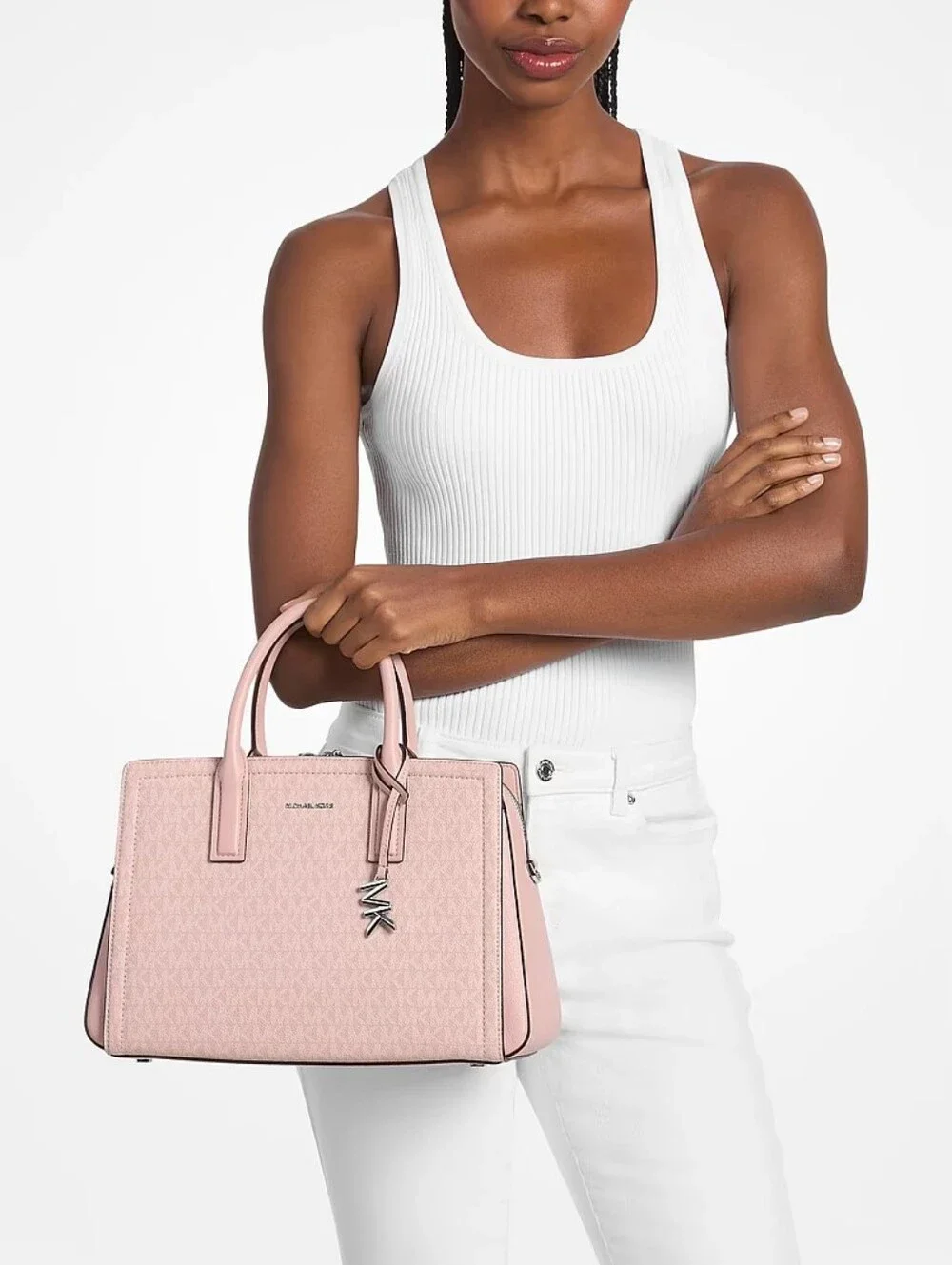 NWT Michael Kors Laila Medium Signature Logo Satchel